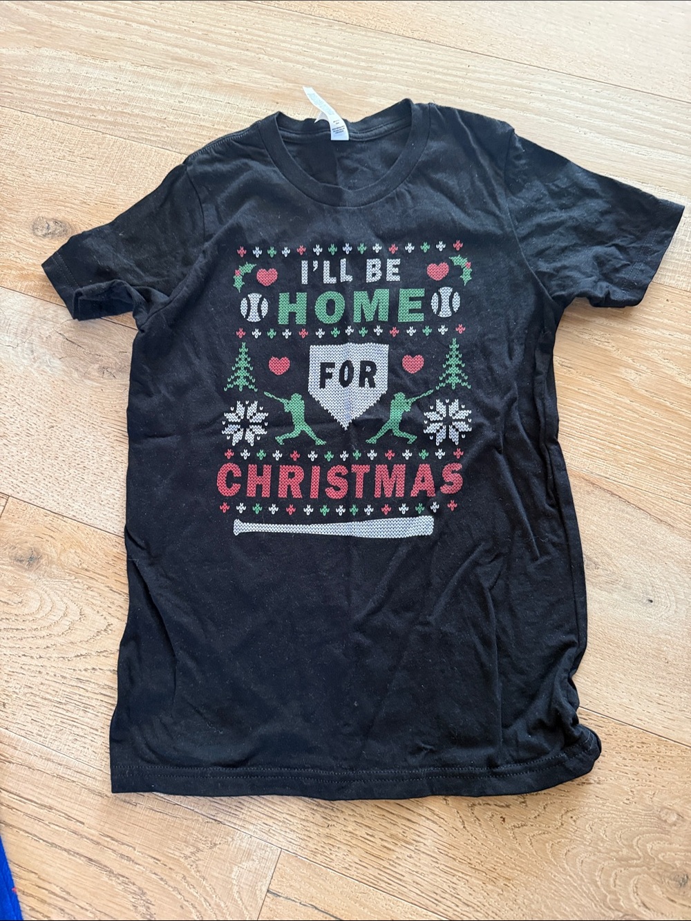 I'll Be Home for Christmas Black Holiday T-Shirt